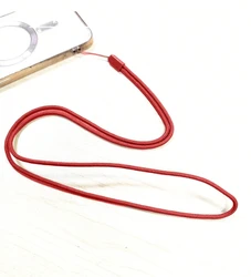 Versatile Nylon Lanyard Set - Pack of 6 Durable Neck Straps (Red)