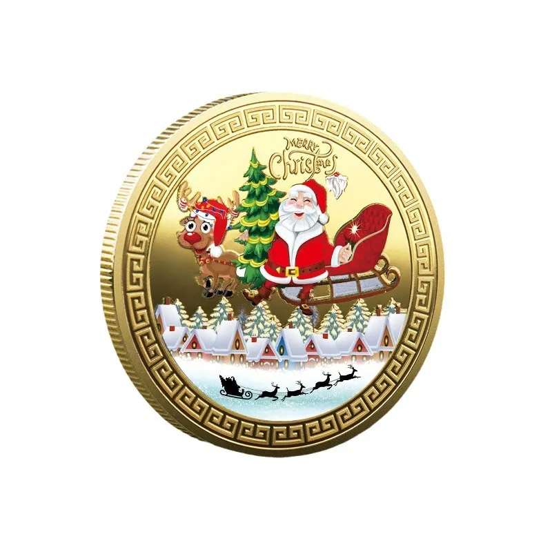 

New Merry Christmas Wishing Coin Creative Christmas Santa Claus Commemorative Coin Souvenir Art Collection Coin Christmas Gifts