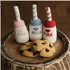 Wool felt biscuit milk bottle milk tea cup newborn photography theme modeling props studio shooting accessories 1