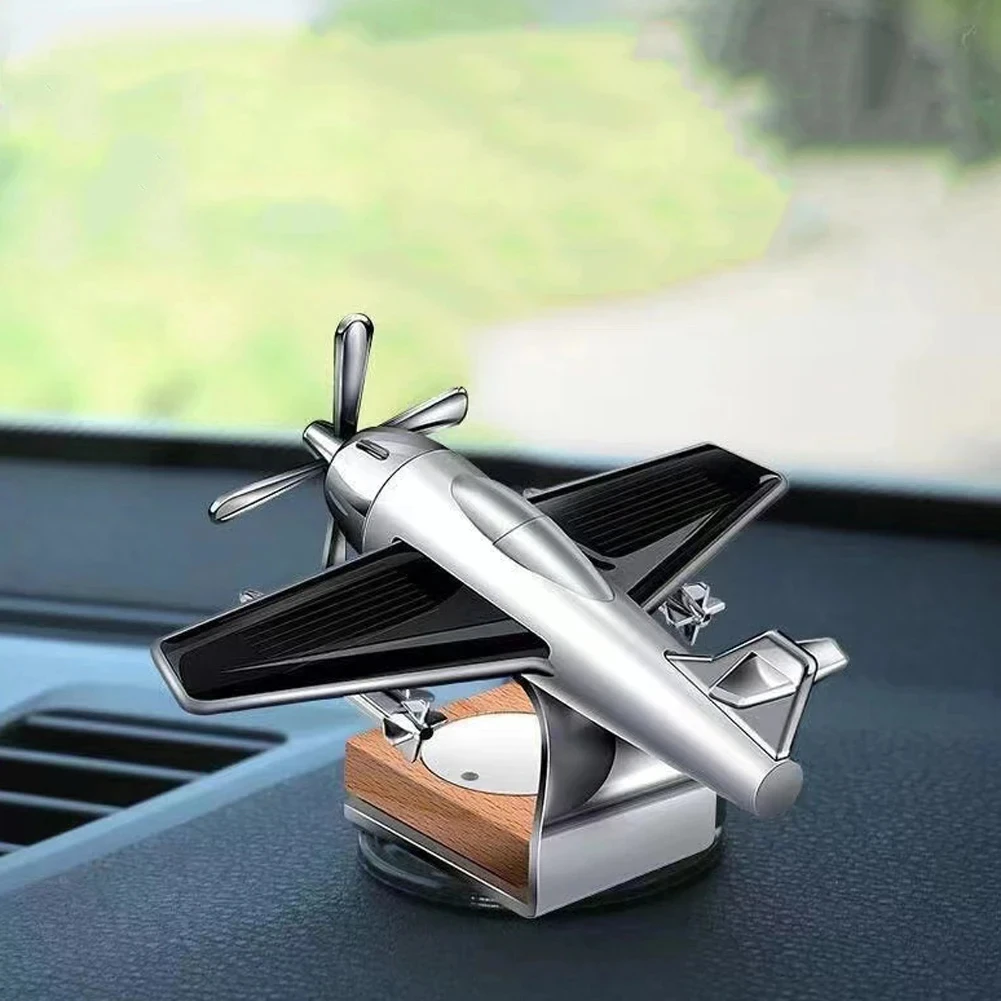 Car perfume ornament Car essential oil diffuser Solar airplane car diffuser Wooden base Fragrance aromatherapy ornaments (Without perfume)