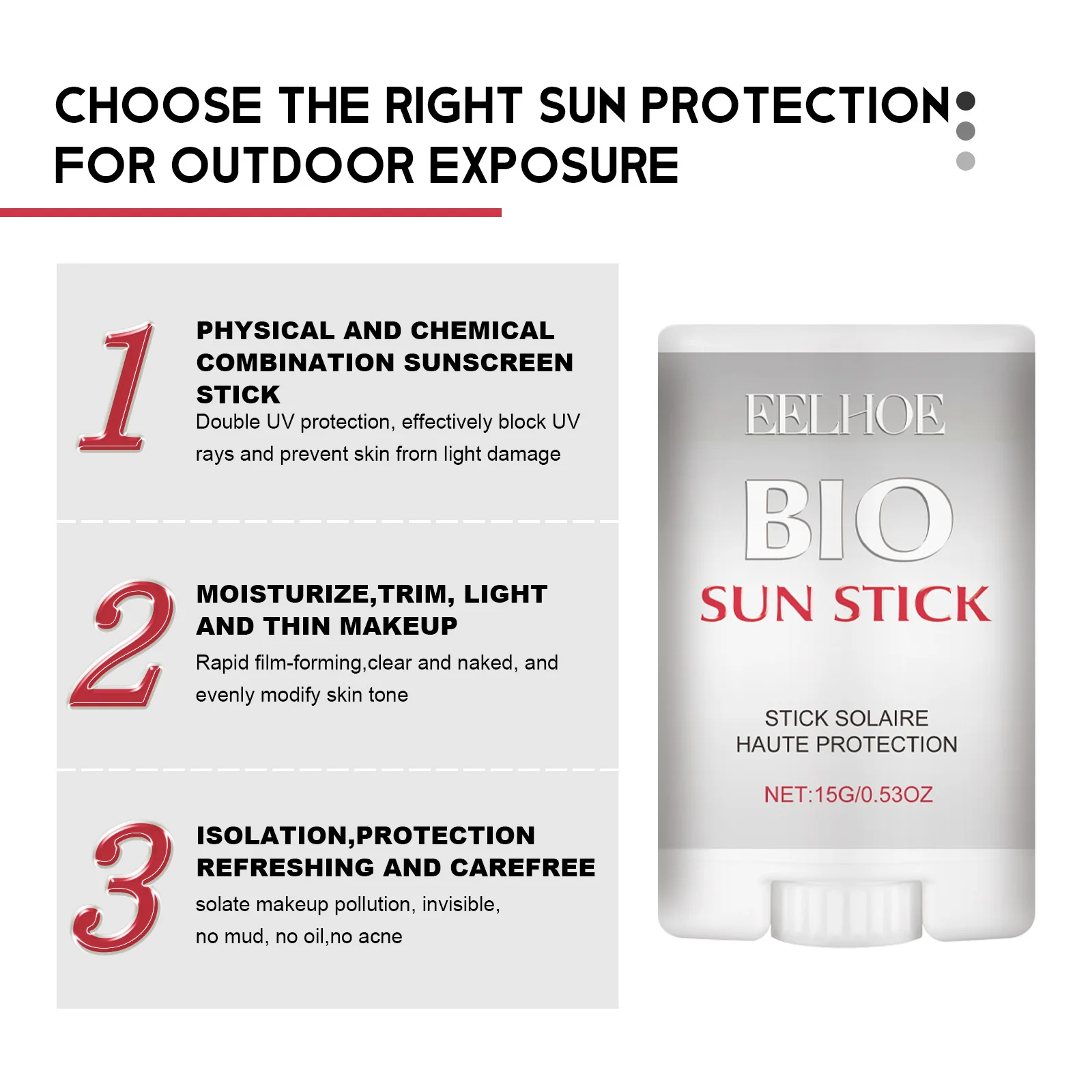 Sunscreen Stick Sun Isolating Oil-Control UV Protection Moisturizing Skin Brightening Vitamin C Rejuvenating Skin Care Sun Stick