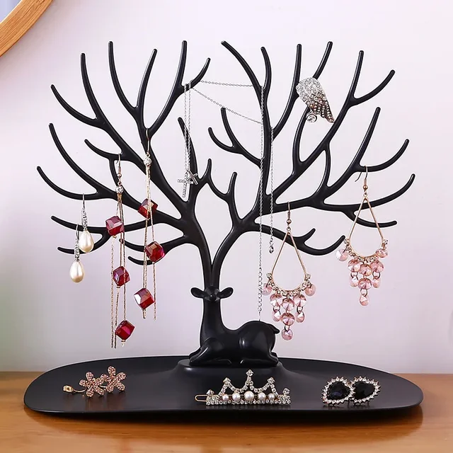 Jewelry Display Stand Tray Tree Storage Racks Earrings Necklaces Rings Jewelry Boxes Case Desktop Organizer Holder Make Up Decor 1