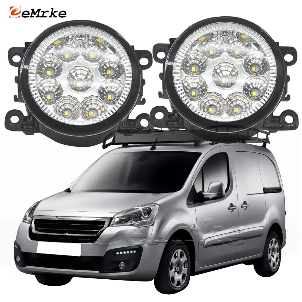 slå Legepladsudstyr Hysterisk 2PCS Car Styling 9-Pieces LED Fog Lights Assembly for Peugeot Partner Tepee  Box/Van 2015 2016 2017 H11 12V Daylight Front DRL