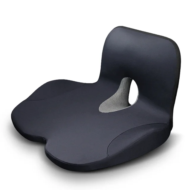 Coussin de siège de chaise de bureau intégré en forme de L, coussin de siège en mousse à mémoire de forme, fond antidérapant, réduisant la pression, Support de taille des hanches 6