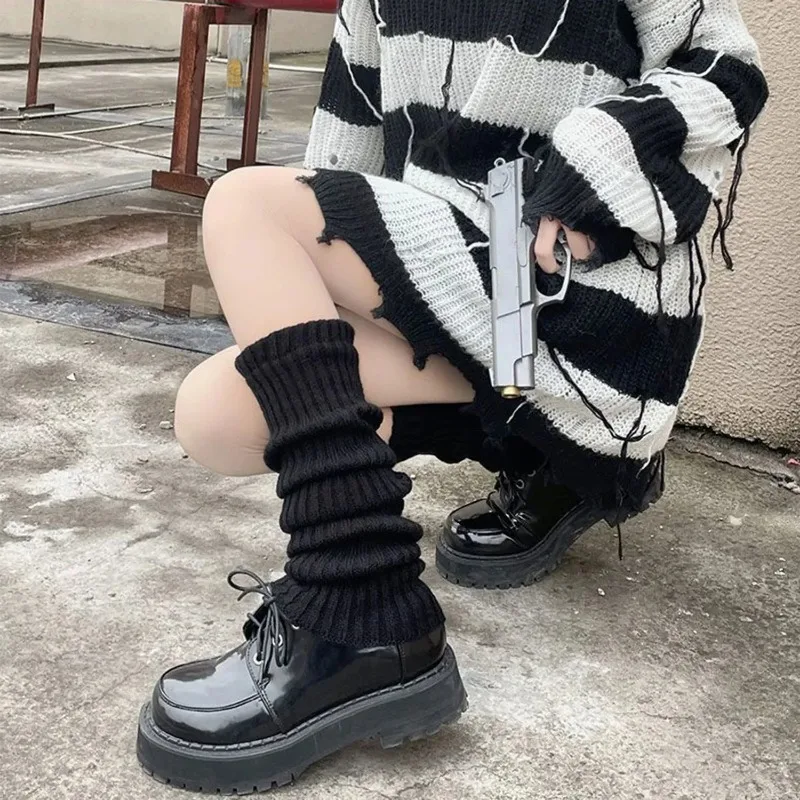 Description Picture 4 of itemWomen Y2k Japanese Style Socks Sweet JK Lolita Knitted Harajuku College Style Spring and Autumn Middle Tube Stacked Calcetines