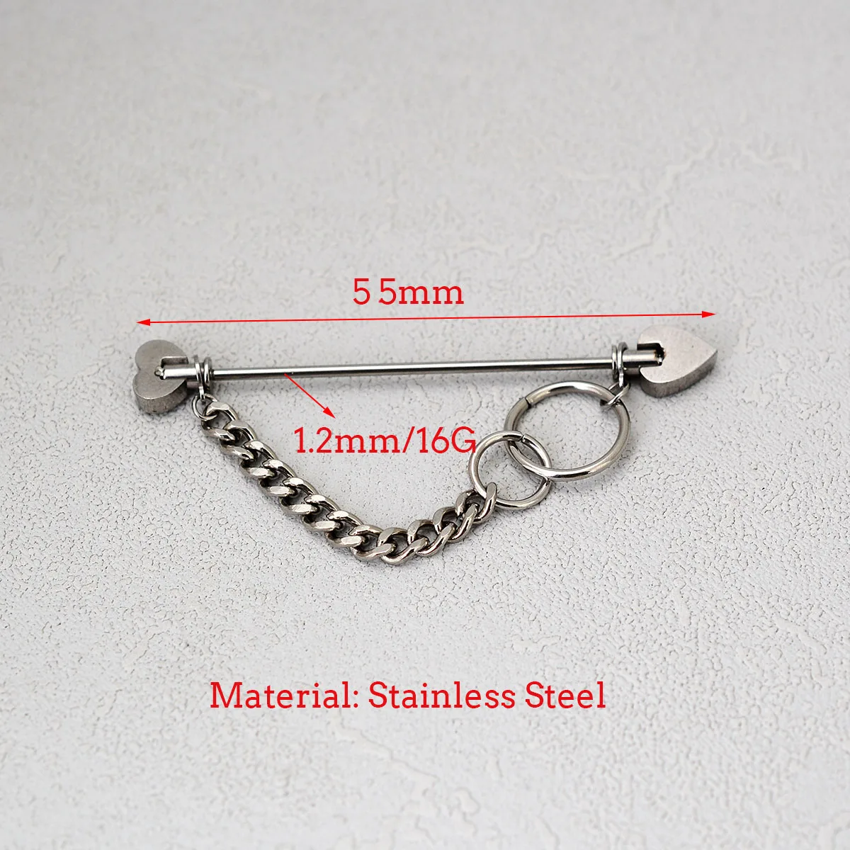 Surgical Steel Industrial Piercing Jewelry With Chain Tassel Bridge Piercing Barbell Earrings Scaffold Bar piercing jewelry body piercing earrings ear piercing jewelry metal jewelry body piercing jewelry body jewelry For Women Men 16G 1PC