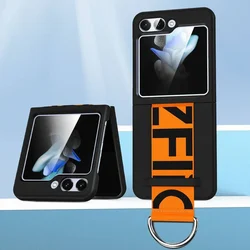 Shockproof Phone Case with Ring Wrist Strap and Fall Prevention Design - Galaxy Z Flip5 (Black)