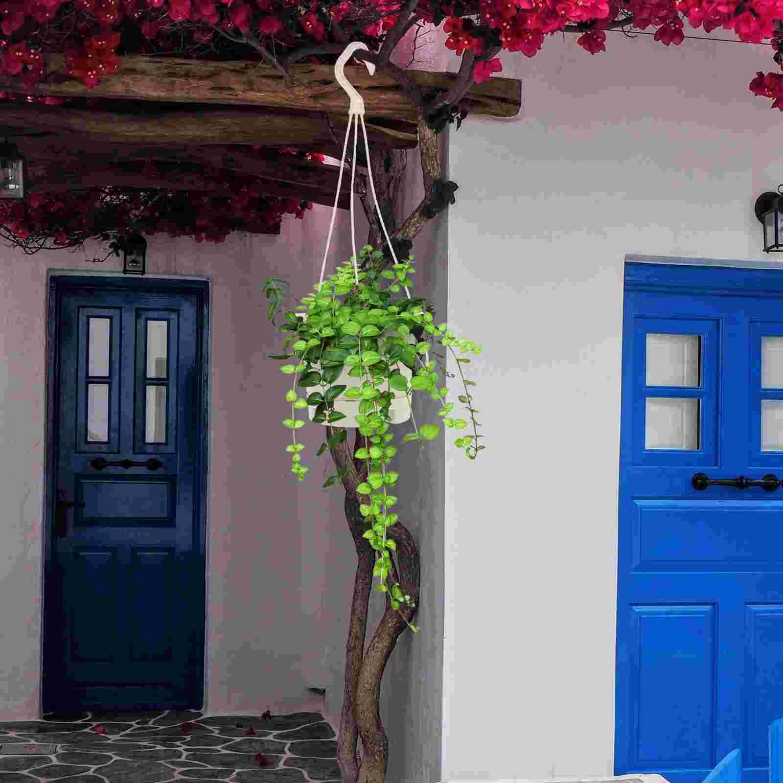 Plant Stand 5pcs White Hooks for Baskets Flowerpot Hangers Durable Plant Shelves Garden Accessories Plastic Planter Hooks Outdoor Furniture