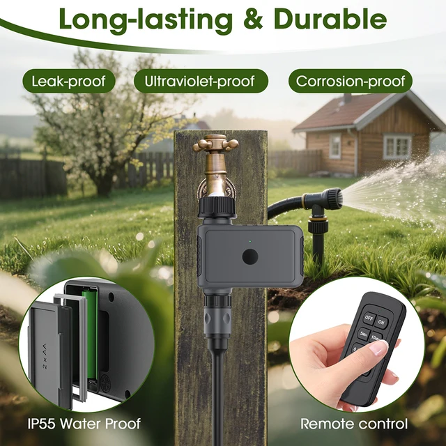 Intelligent Irrigation Timer Remote Control Sprinkler Timer 1 Outlet Automatic Garden Water Timer Irrigation Watering System 3