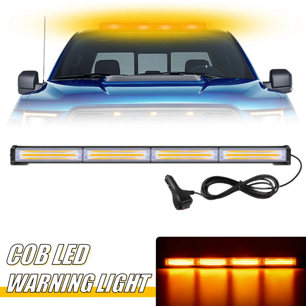 17 Inches LED Strobe Light Bar COB Strobe Flashing Light 12V 24V Traffic Advisor Strobe Light Bar LED Warning Traffic Direction