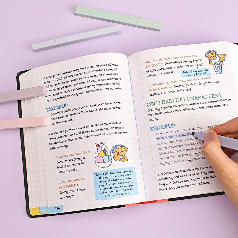 12Colors Highlighters Cute Pastel Pens  Bible Pens No Bleed With Soft Tip Aesthetics Pens Markers Kawaii Stationary For Students - 3