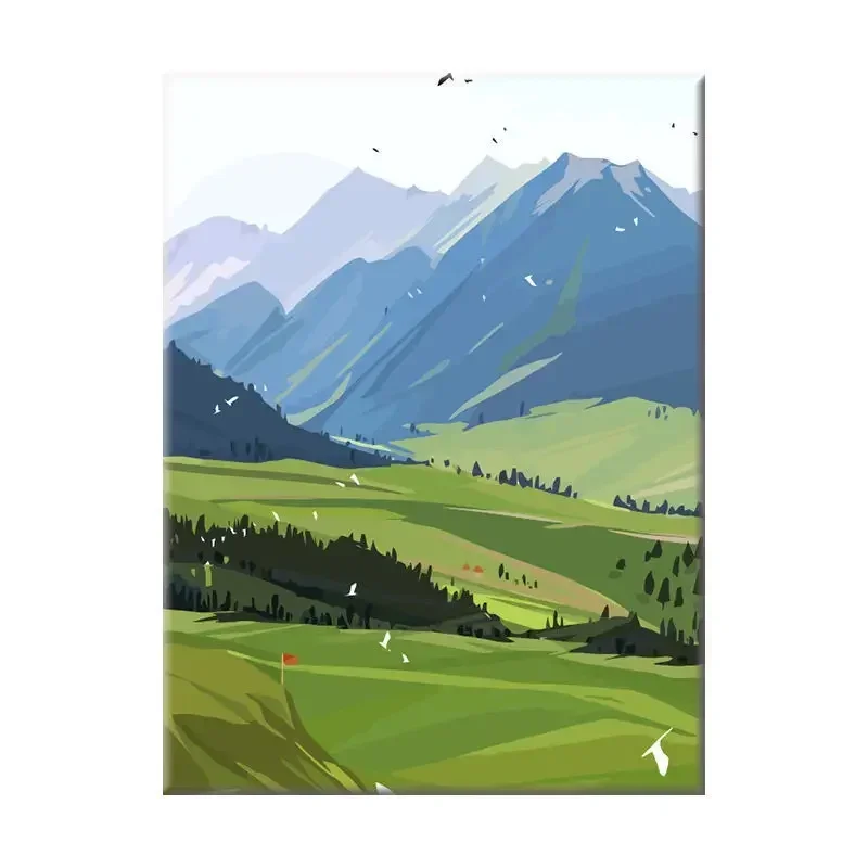 

4397-STB- Diy landscape figures and animals hand-painted digital oil painting set