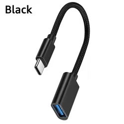 Universal USB - C to USB - A OTG Adapter Cable, USB 3.0 Male to Female Data Cord (Black)