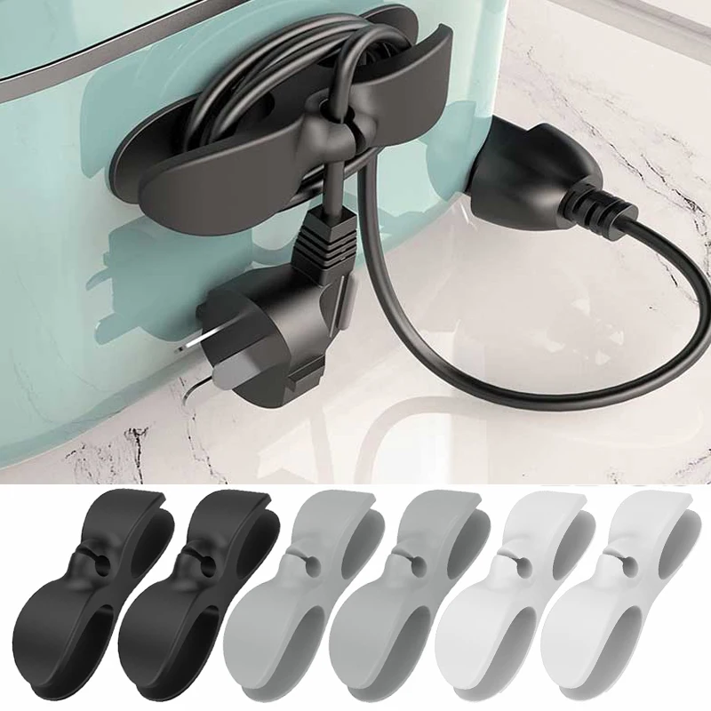 

Wire Cable Organizer Tidy Management Clips Holder Adhesive Cord Storage Wrapper Winder for Kitchen Appliances Computer