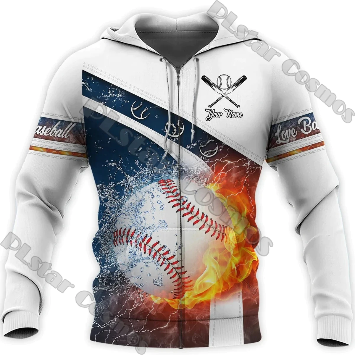 Personalized Name Baseball Player 3D Full Printed Mens zipper hoodie autumn Unisex zipped jacket For Baseball Lover Gift DK564