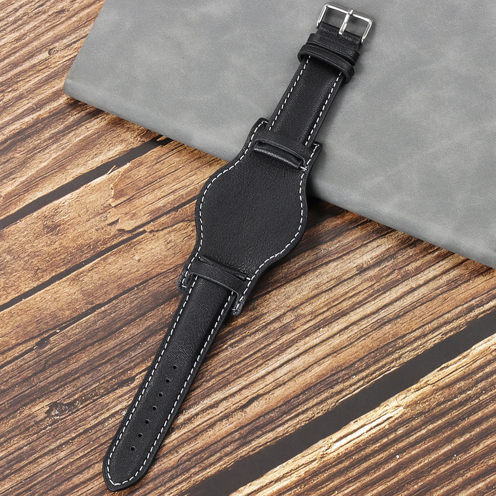 Vintage Coffee Leather Strap - Retro Brown Watch Band