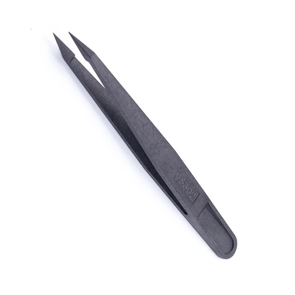 Carbon Fiber Tweezer Anti-Static Precision Tweezer 120mm For Maintenance Industrial Repairing Home Working Manual Tool 1 Pc precision tweezers esd anti static tweezers