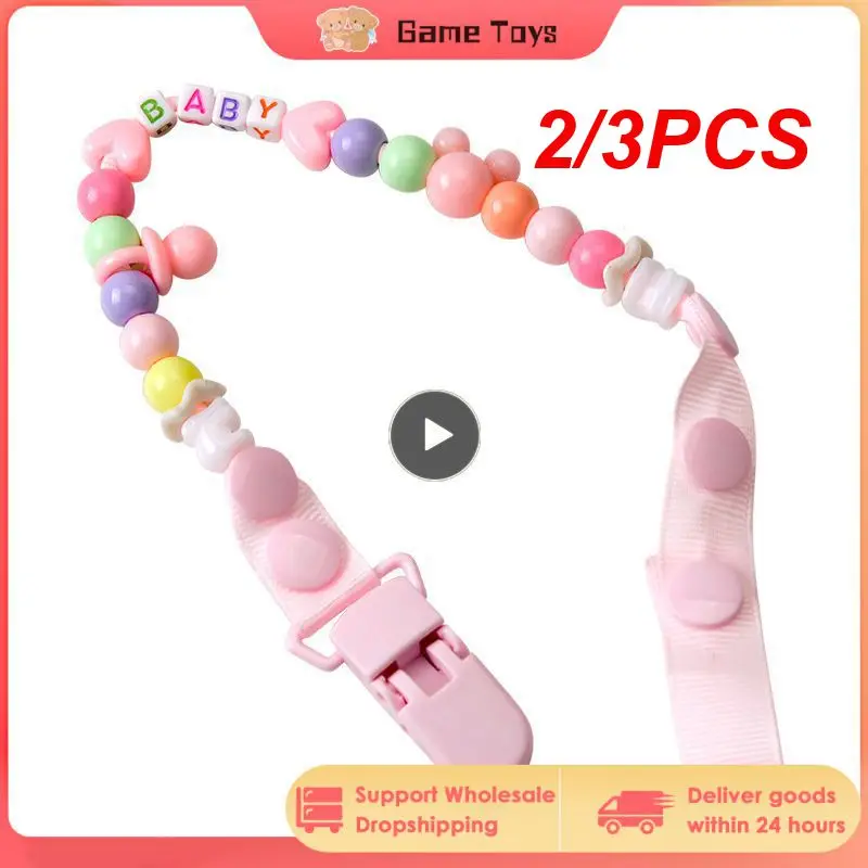 

2/3PCS Convenient Storage Pacifier Chain General Maternal And Child Activities And Safety Adjustable Cartoon Pacifier Clip