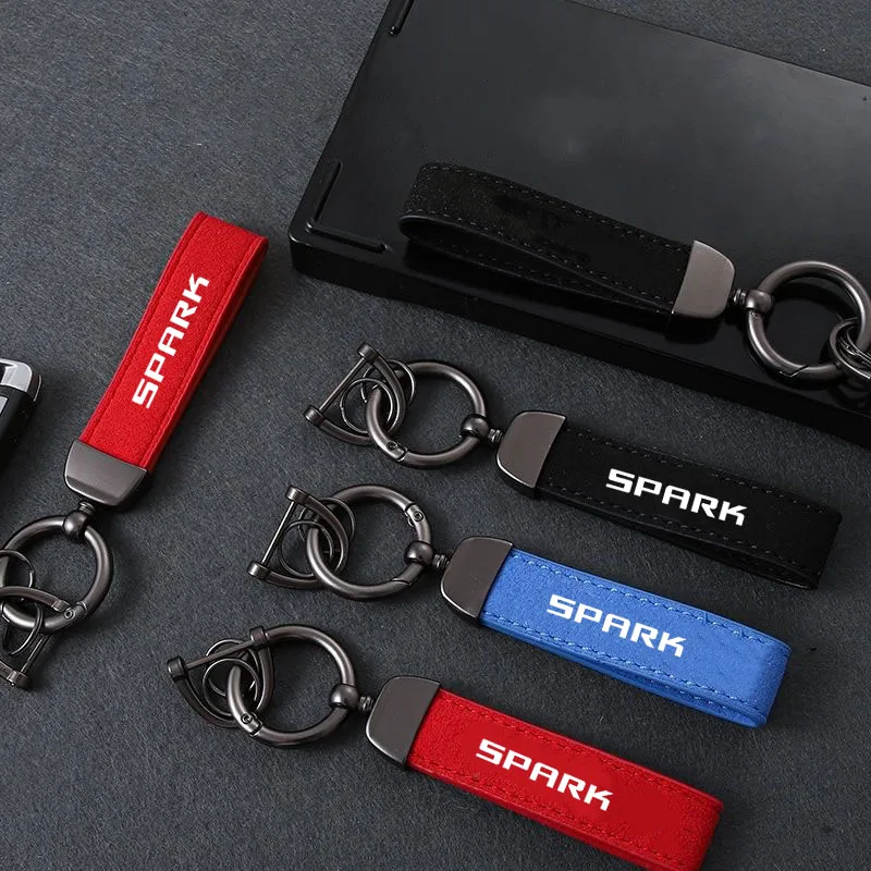 

Car Suede Keychain Sport Key Ring Custom Gift With Logo For CHEVROLET SPARK Car Accessories