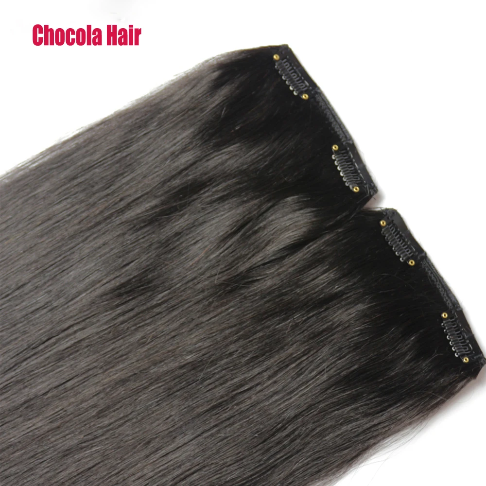Chocala 16inch 18inch 20inch 80g Two Piece Clip in Set 100% Real Natural Human Hair Extensions