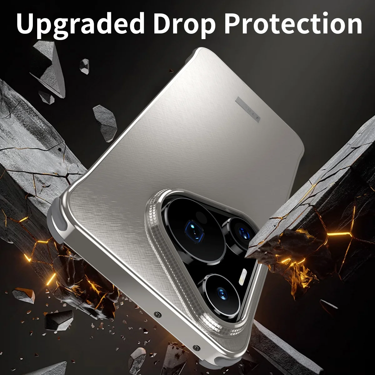 Luxury Four-Corner Shockproof Frameless Back Cover with Imitation Scratch Bumper