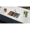 Stainless Steel Double Bowl Undermount Kitchen Sink with Workstation Ledge Cutting Board Colander 5