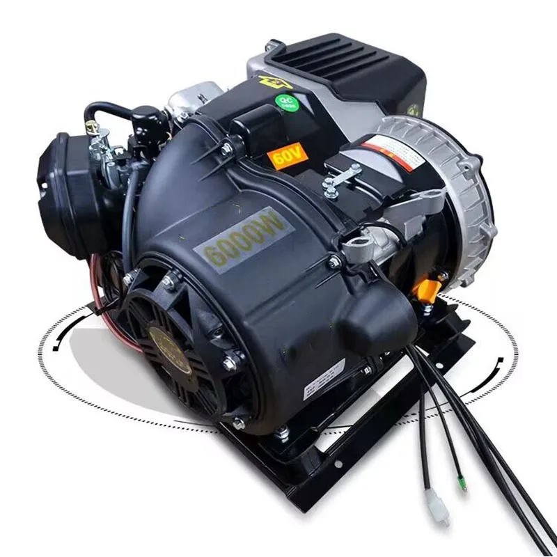 Elektrische starten 6KW dual kühlung elektrische fahrzeug range extender 48V 60V 72V auto generator stille frequenz umwandlung