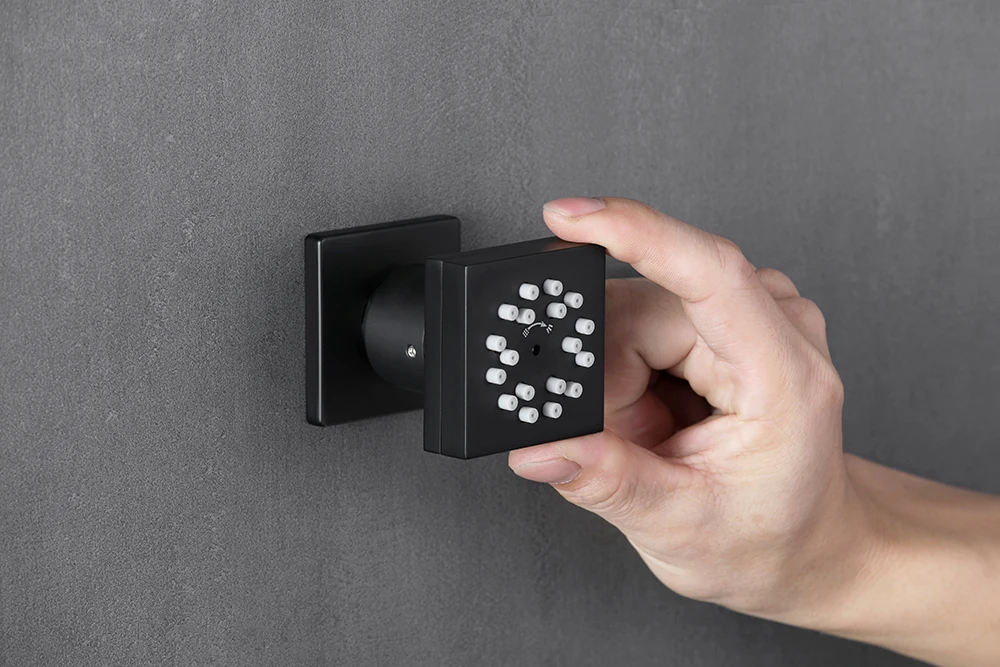 Description Picture 3 of item12 Inch Ceiling Rain Shower faucet Flush-Mounted shower head concealed mixer shower system faucet sets With body jets black