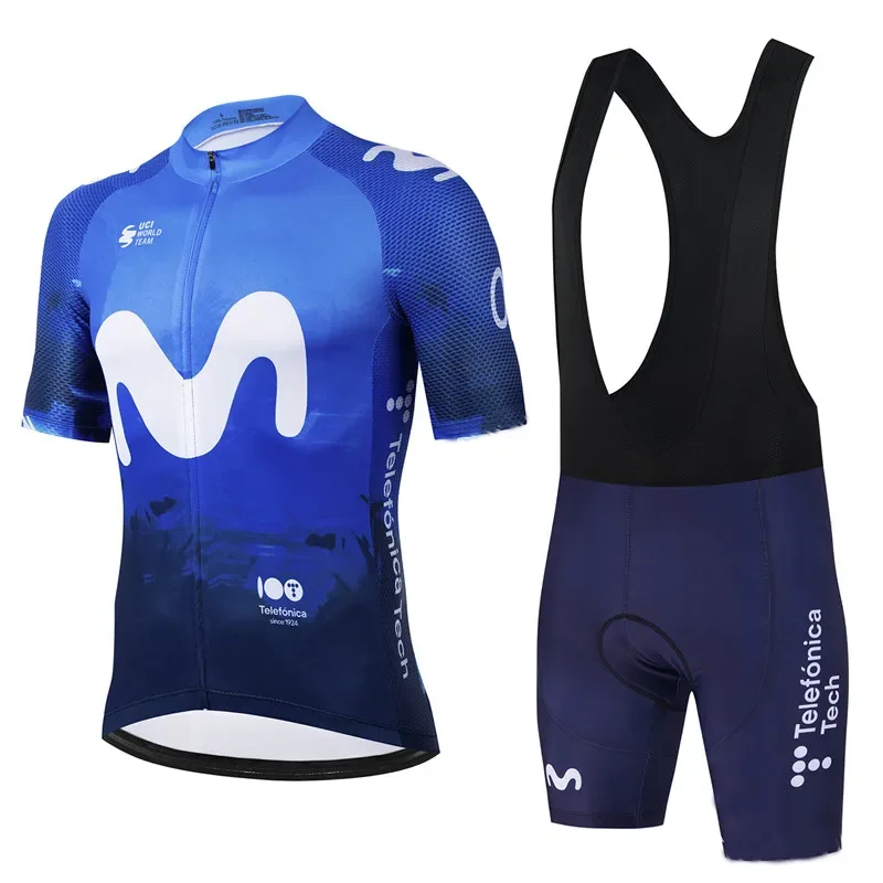 Movistar Summer Pro Team Cycling Jersey Set Men Bicycle Clothing Suit Breathable Mountain Bike Clothes Maillot Ciclismo Hombre 2