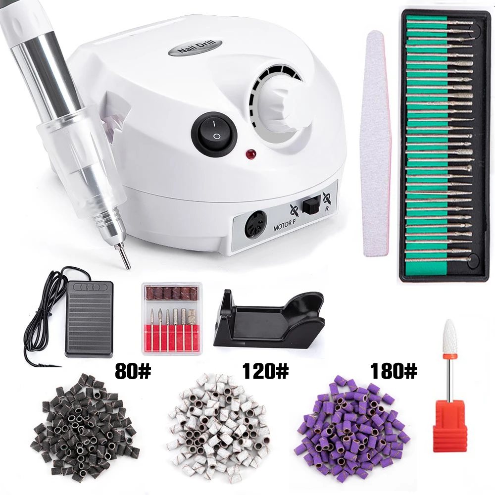 

35000RPM Electric Nail Drill Manicure Nail Sander Set Nail Drill Bit Portable Nail Salon Polisher Equipment Sanding Bands