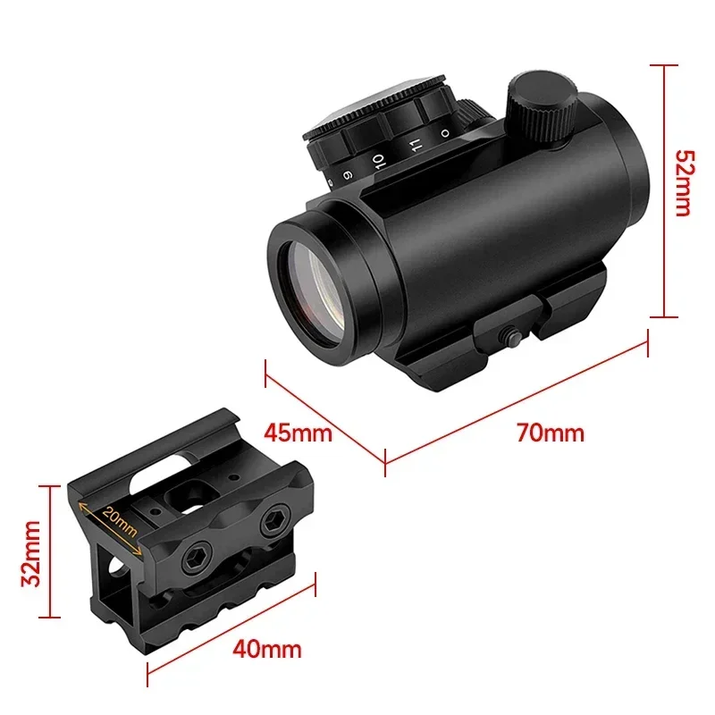 Red Dot Optics Sight For 20mm Rail Hunting Riflescope