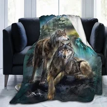 

Wolf 3D Print Blanket Sofa Blankets for Beds Super Soft Warm Blanket Cover Flannel Throw Blanket Flannel Blanket
