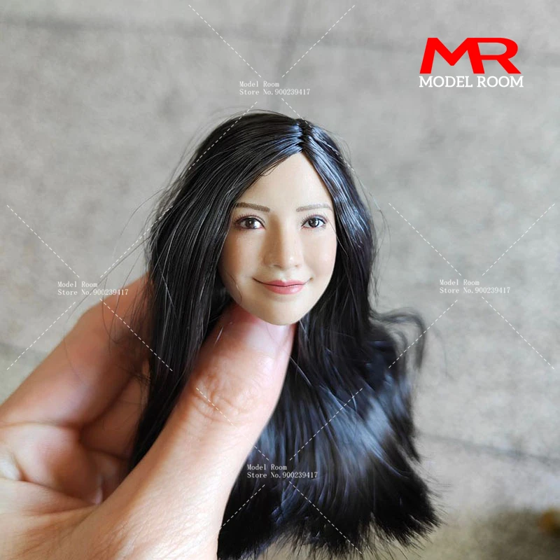 FX10 1/6 Scale Angelababy Head Sculpt Black Long Hair Asian