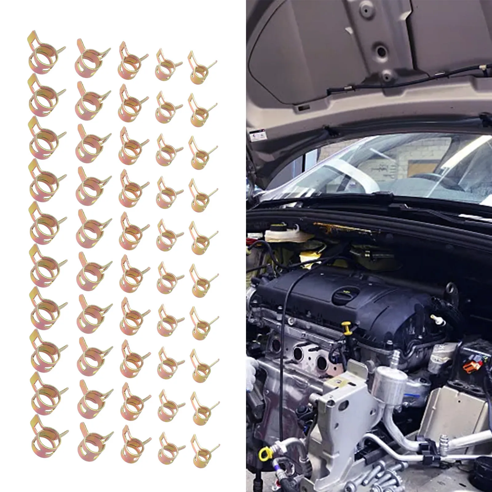 

Air Tube Spring Clip Brand New Portable 5/6/7/8/9mm 50Pcs 65Mn Spring Steel Air Tube Clamps Fastener Practical