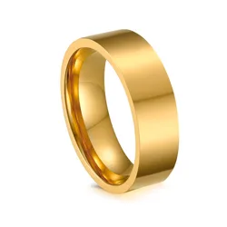 Elegant Tungsten Carbide Gold Wedding Band - Unisex Design - 8 (8MM CR - 005MG)