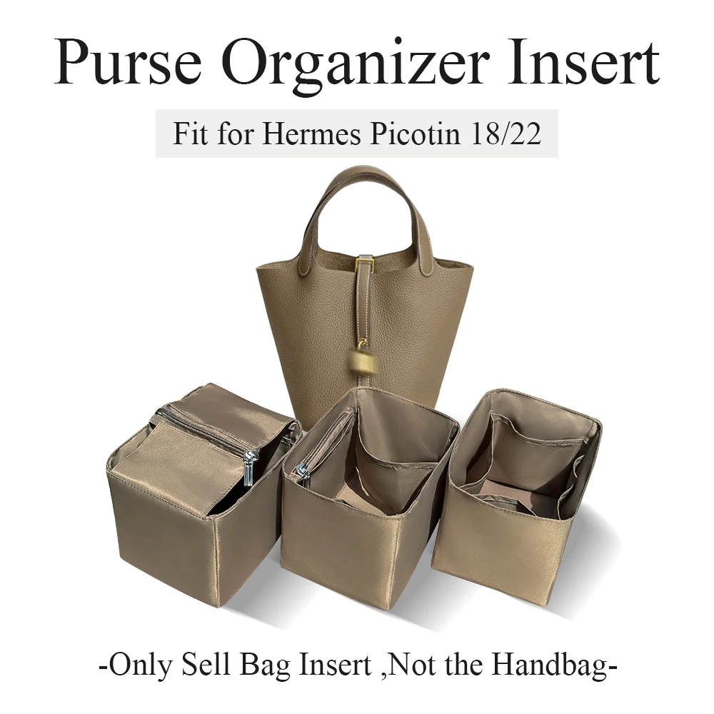 Inserto organizer per borsa in nylon adatto per Hermes Picotin, 18
