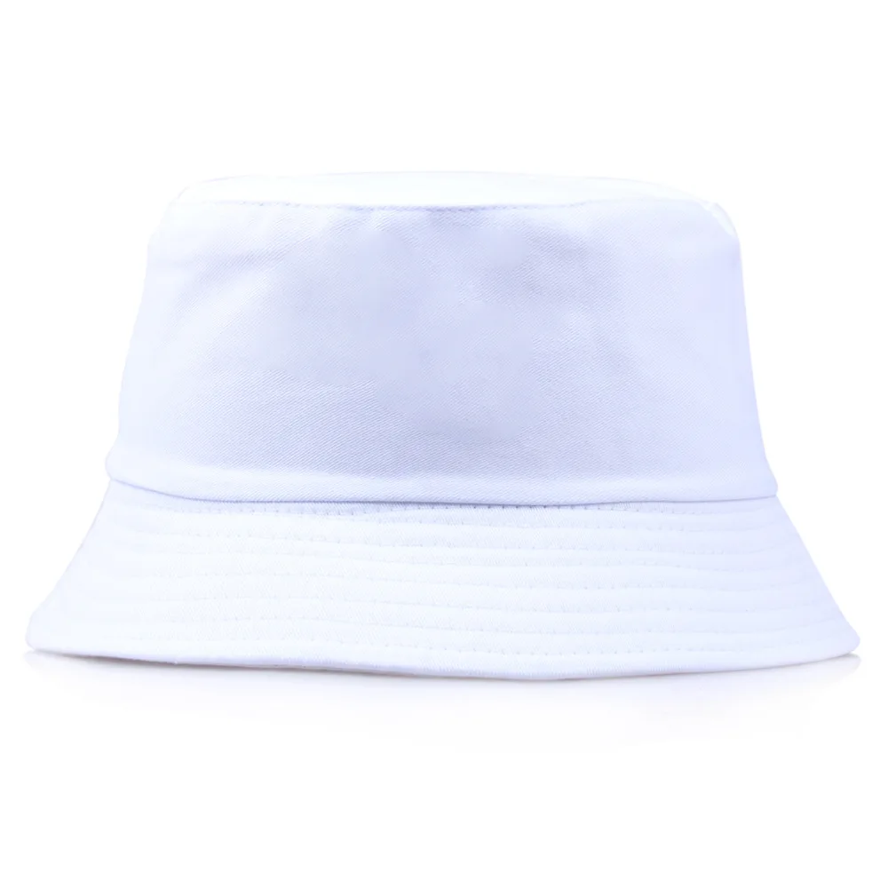 Sombrero de cubo plegable para hombre y mujer, gorra de pescador para exteriores, Color sólido negro, sombrero de playa para el sol, sombreros de calle, gorra blanca