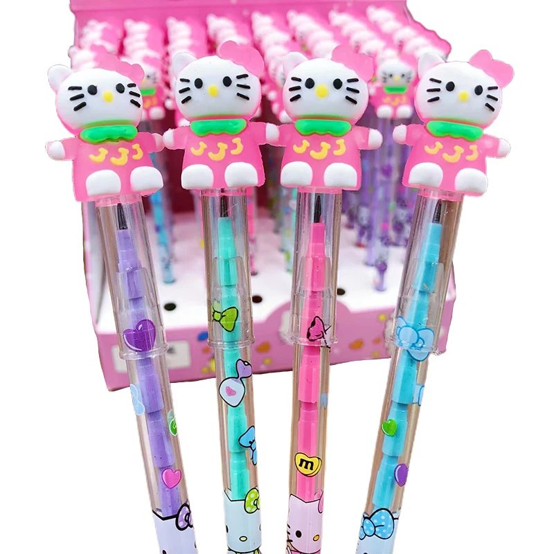 48pcs sanrio mechanická tužka ahoj kočička cinnamoroll student silikon tipy psaní tužka vyučváné zásoby papírnictví velkoobchod