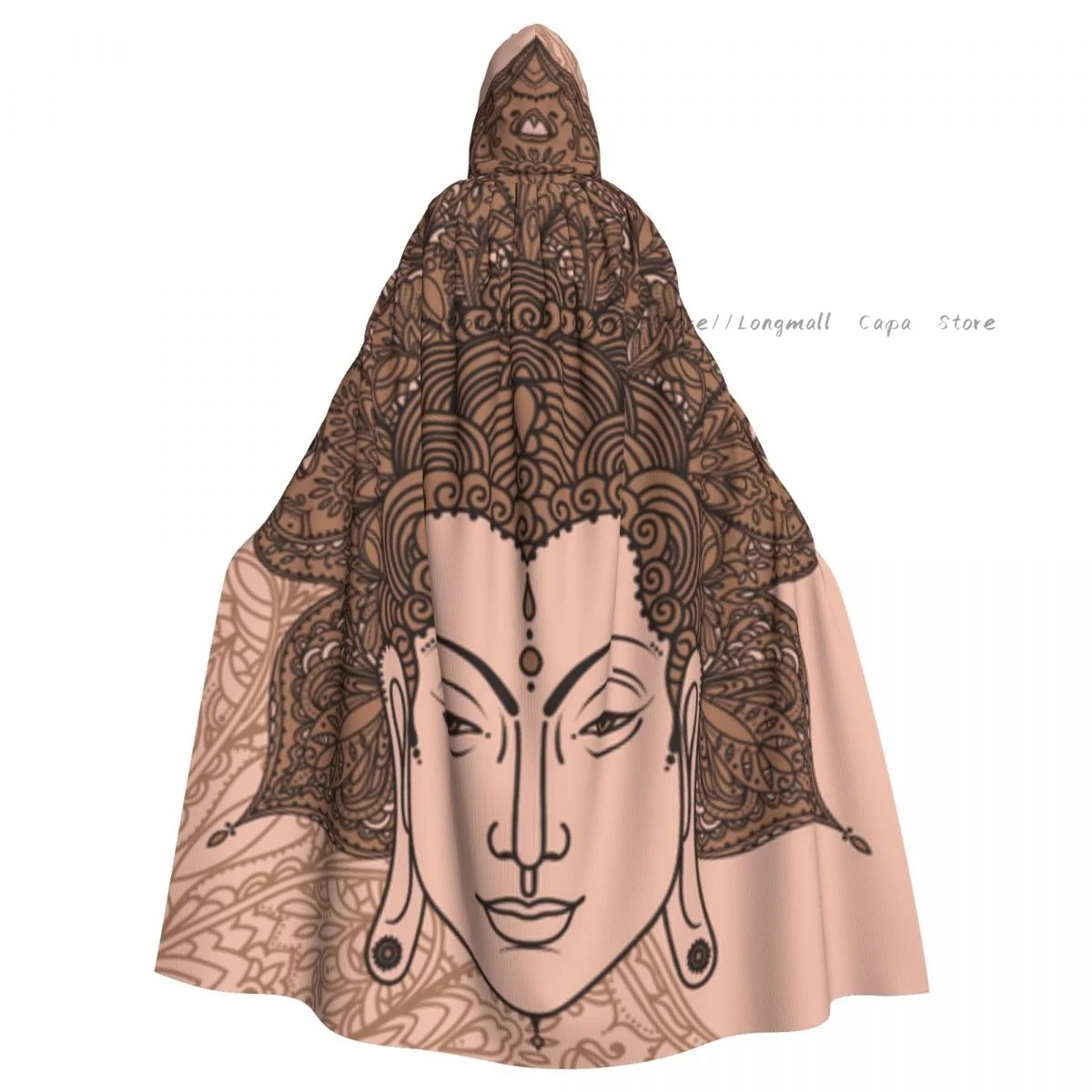

Adult Vampire Cape Hooded Robe Buddha Head Halloween Cloak Full Length Cosplay