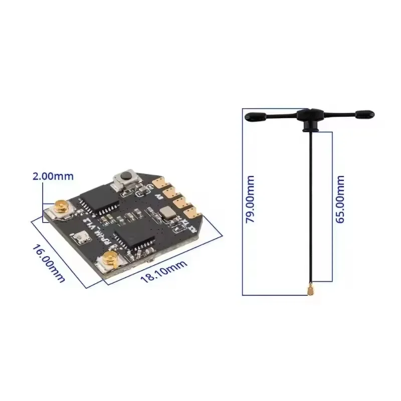 Récepteur ExpressLRS RadioMaster RP4TD-M 2.4GHz 65mm