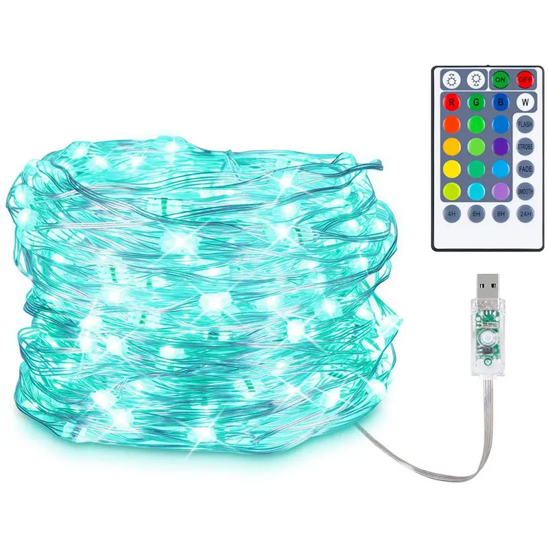 Fairy Plug In String Lights 16 Colors Changing USB Led With Remote for Indoor Christmas Wedding Decor | Освещение