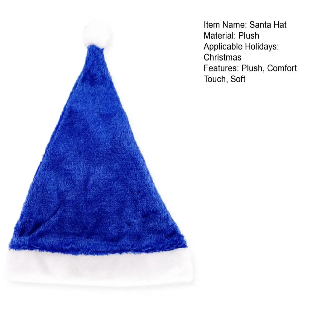 29*39cm Santa Hat For Women Men Kids Plush Velvet Christmas Hats Soft Holiday Dress-up Accessory For New Year Party Supplies