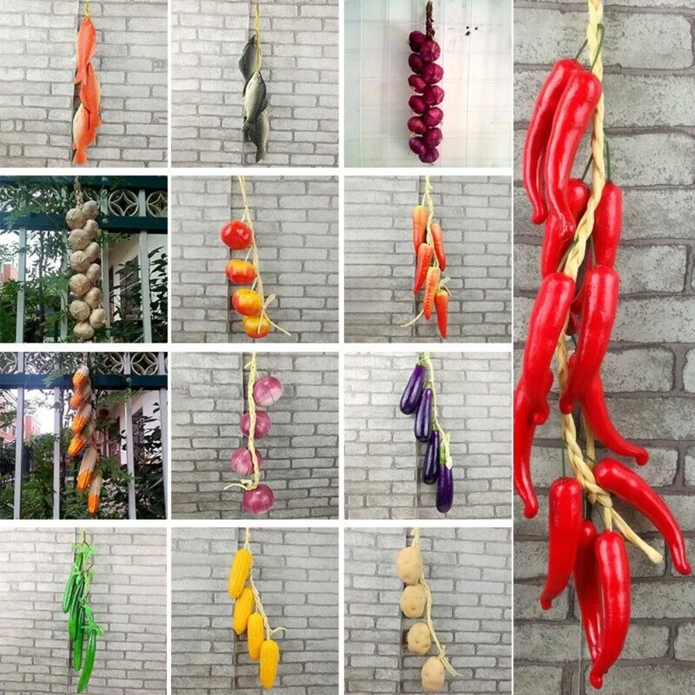 Artificial Simulation Foam Vegetables String Hanging Fake Foods Fake Corn Colorful Hanging Artificial String Vegetables