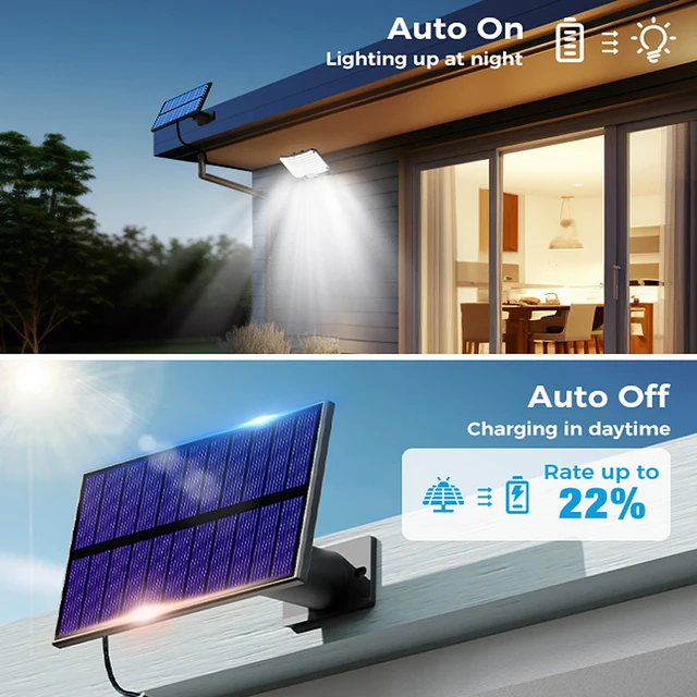 Solar Lights Outdoor 234LED 3 Modes Motion Sensor Flood Lights with Remote IP65 Waterproof Security Solar Lights for Outside 6