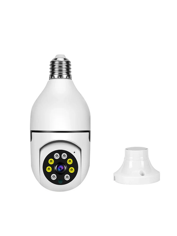 Surveillance Camera Bulb Surveillance Camera Night Vision Full Color Automatic Human Tracking Zoom Indoor Security Monitor Wifi Camera