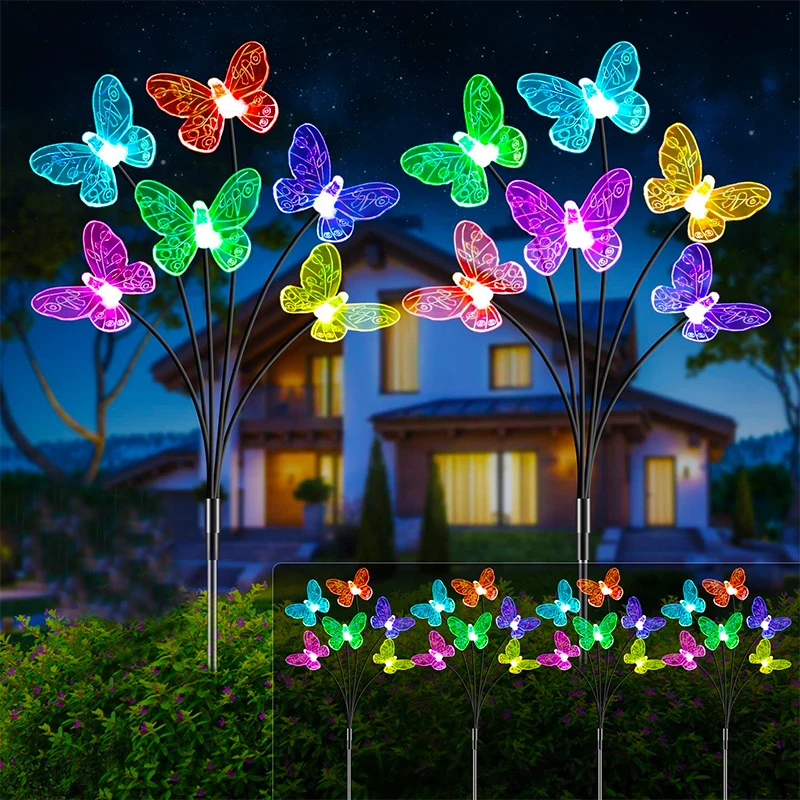 LED Butterfly Solar Lights Garden Decoration Butterfly Lights Outdoor Waterproof Patio Villa Yard Path Solar Lamp lawn lamp solar led light outdoor garden lamp waterproof led solar power path lights landscape lighting yard patio decoration