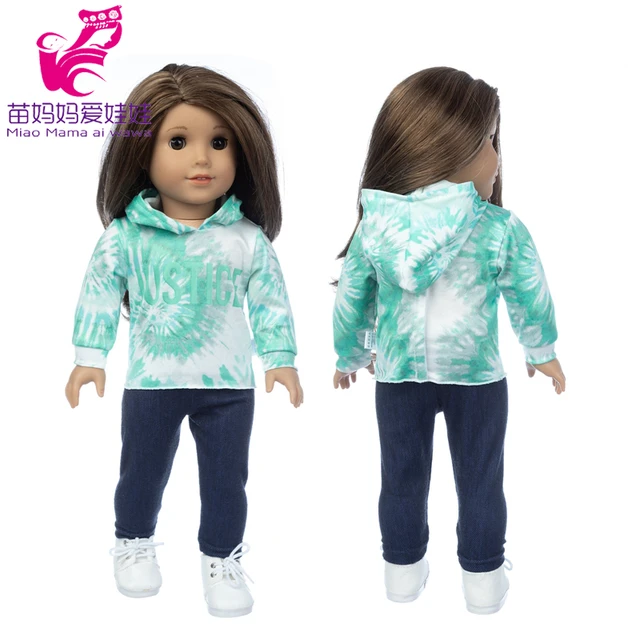 Conjunto de roupas de malha boneca 50 cm. blusa e boné para boneca menina  americana. Roupa