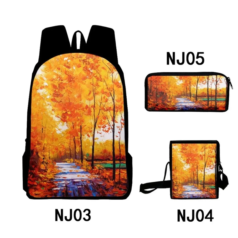 Fantásticas Cenário 3D Print School Bags, Mochila Estudantil, Mochila, Inclinada Bolsa de Ombro, Estojo de Lápis, Harajuku, Popu