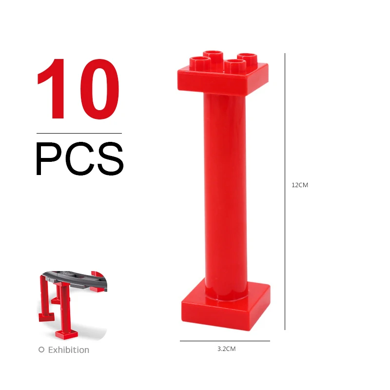 Big Size Bricks Toys Train Track Bridge Set Accessories DIY Track Building Blocks high-tech electic Brick  Education Baby Toys