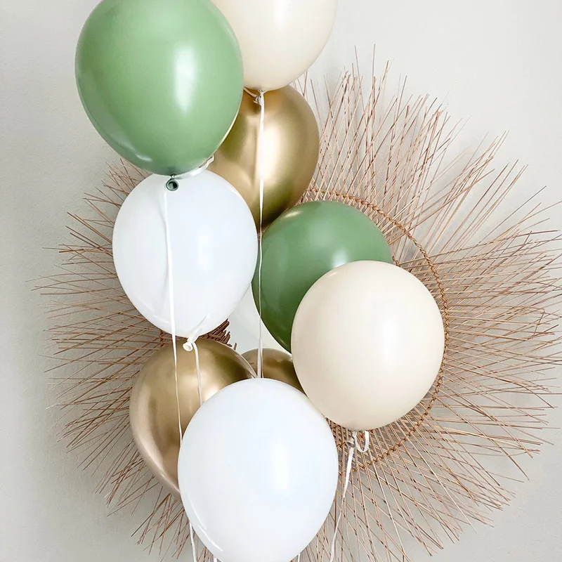 Kit Decorazioni Compleanno Bohémien – Verde Salvia E Rosa Cipria – Palloncini, Striscione, Tenda Frange E Topper Per Torta